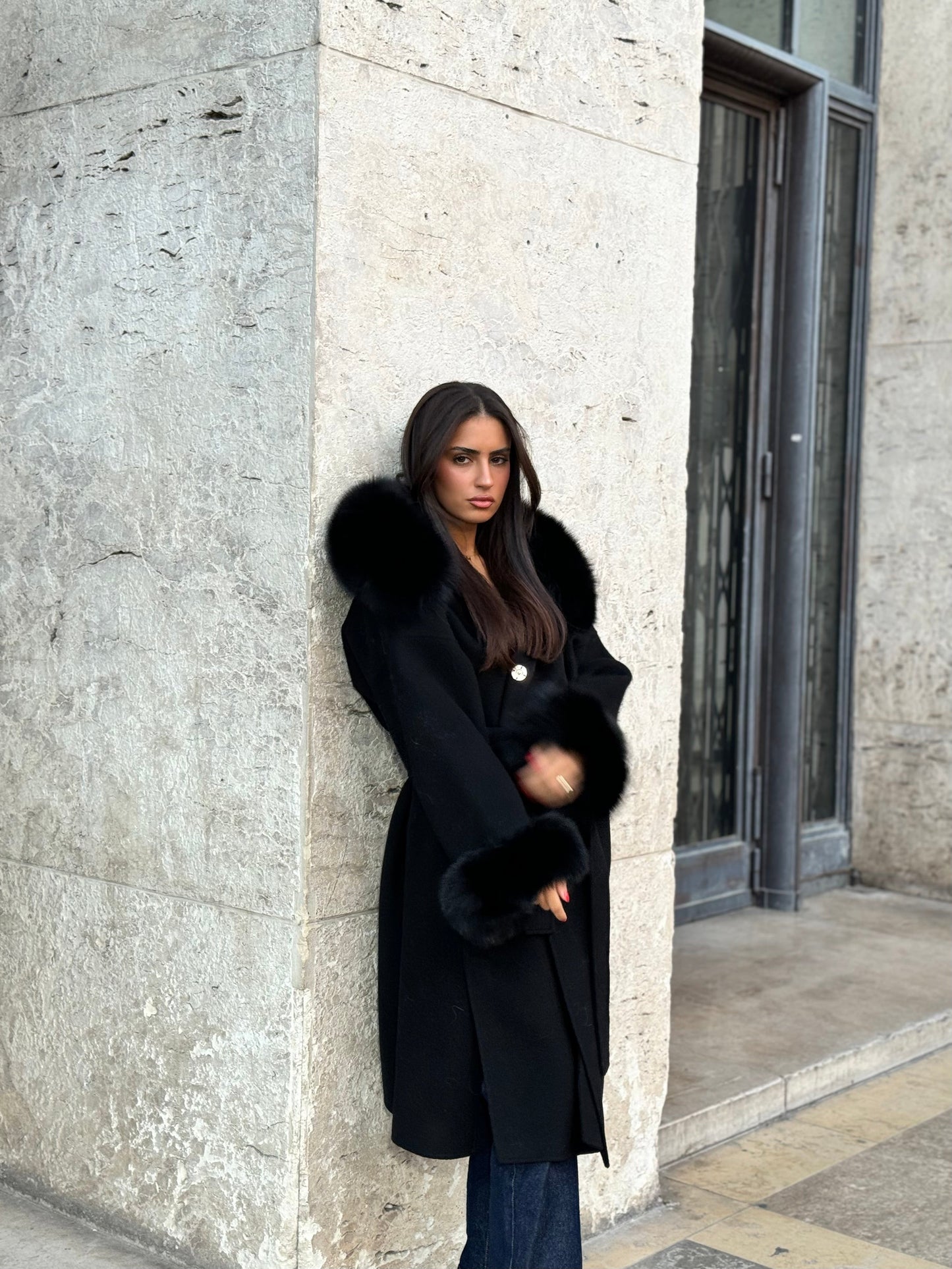 Hela - Manteau en cachemire à revers longs