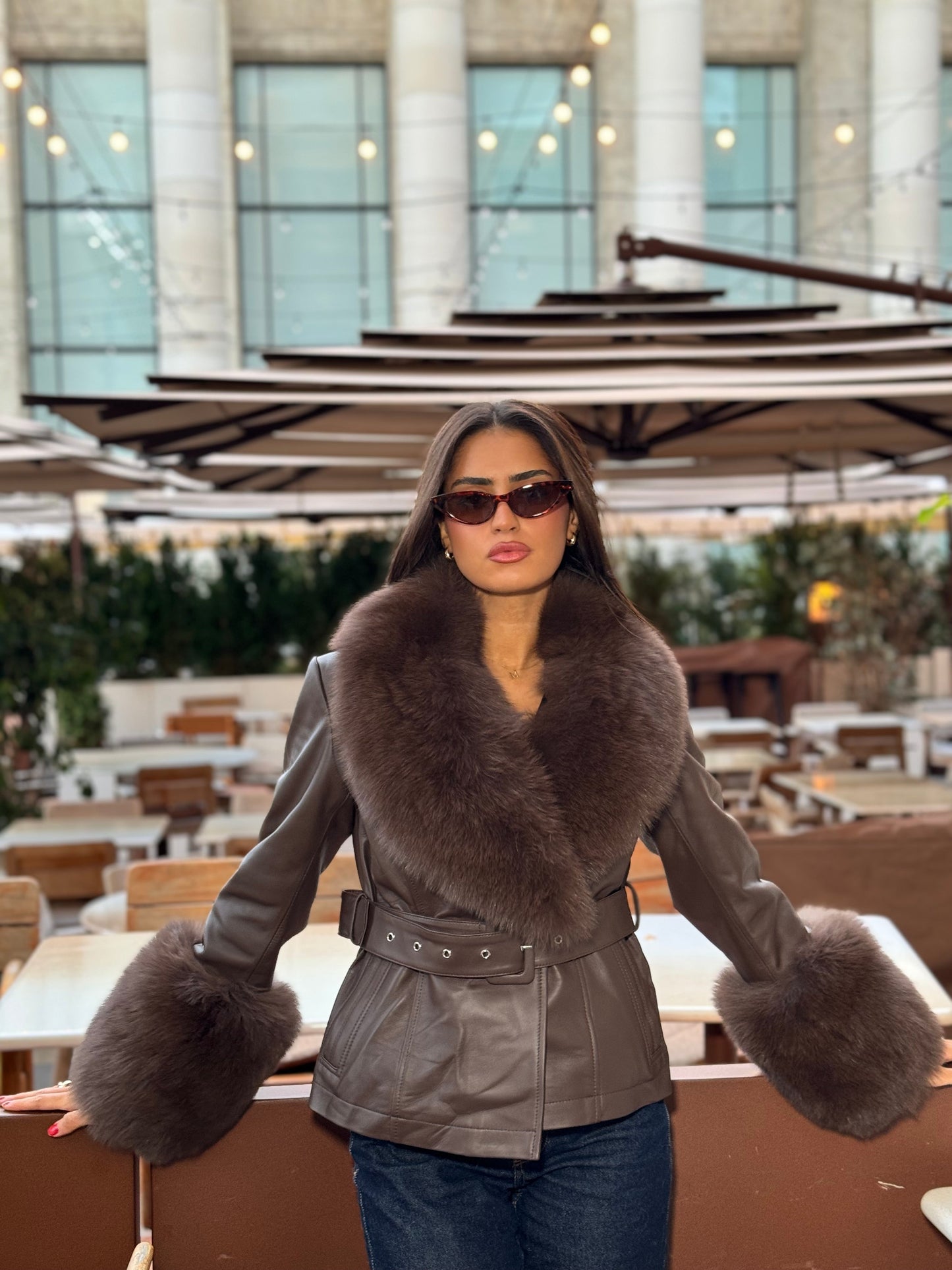 Hela - Manteau en fourrure de cuir