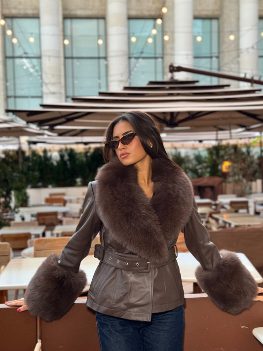 Hela - Manteau en fourrure de cuir