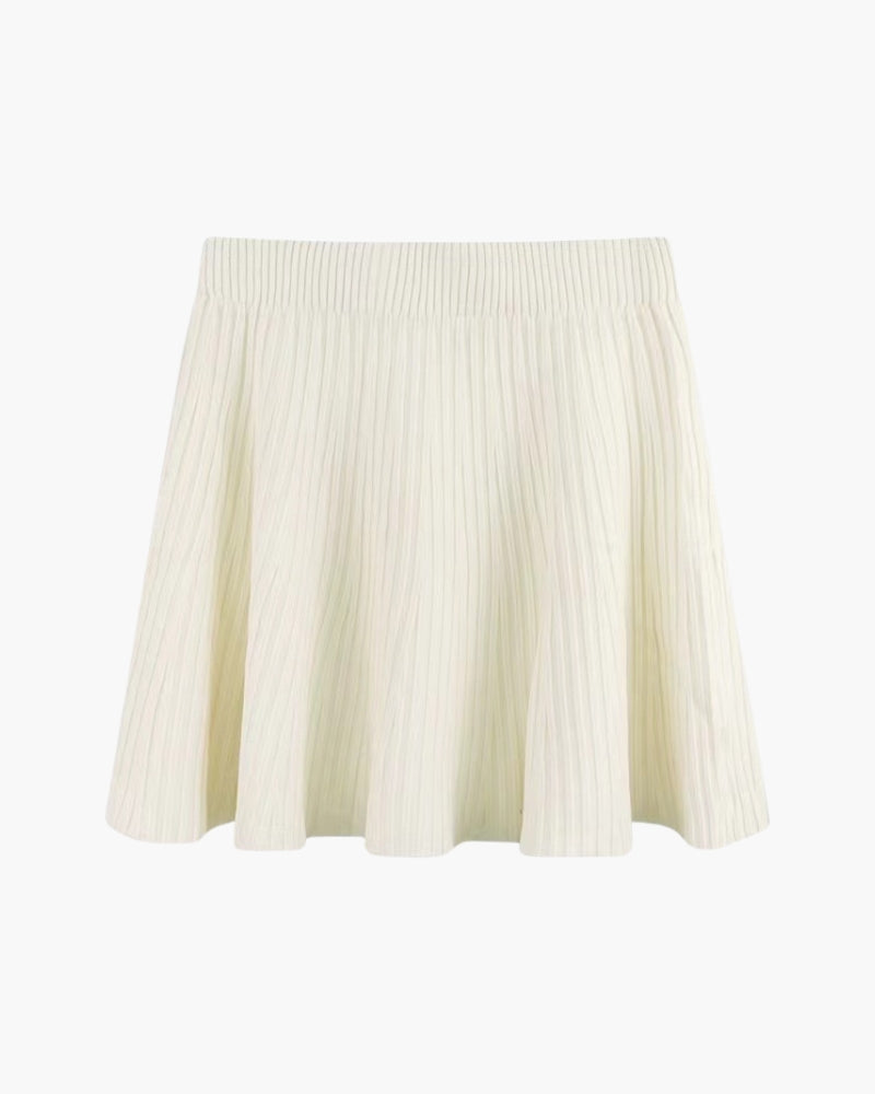 Sophie - Mini jupe plissée en laine Oxford