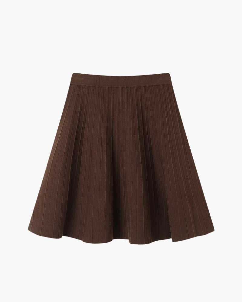 Sophie - Mini jupe plissée en laine Oxford