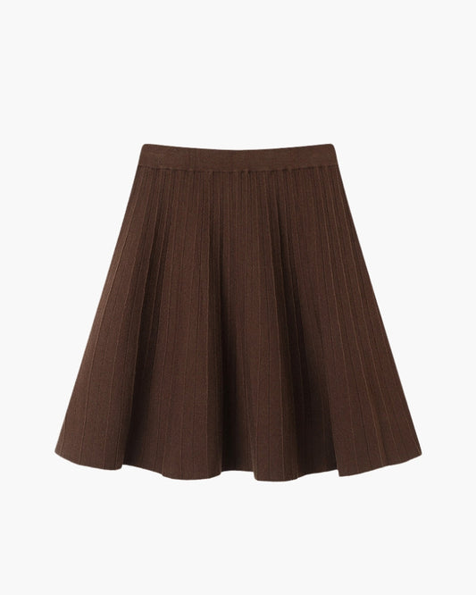 Sophie - Mini jupe plissée en laine Oxford